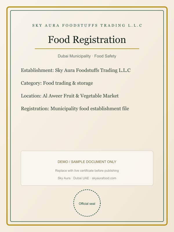 Demo — Dubai Municipality Food Registration